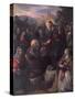 Christ Delivering the Keys to St. Peter with St. Jacinta and St. Justina of Padua-Domenico Tintoretto-Stretched Canvas