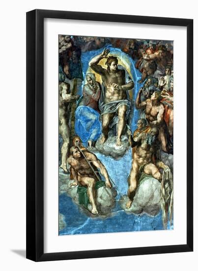 Christ, Detail from "The Last Judgement," in the Sistine Chapel, 16th Century-Michelangelo Buonarroti-Framed Giclee Print