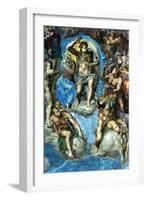 Christ, Detail from "The Last Judgement," in the Sistine Chapel, 16th Century-Michelangelo Buonarroti-Framed Giclee Print