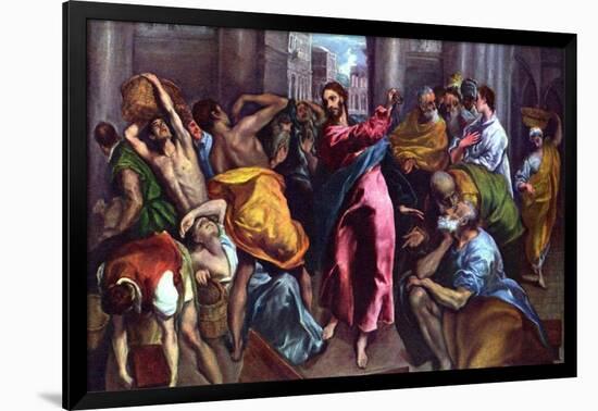 Christ Drives the Dealers from the Temple-El Greco-Framed Art Print
