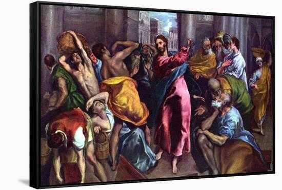 Christ Drives the Dealers from the Temple-El Greco-Framed Stretched Canvas