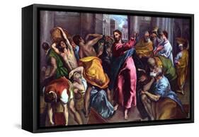 Christ Drives the Dealers from the Temple-El Greco-Framed Stretched Canvas