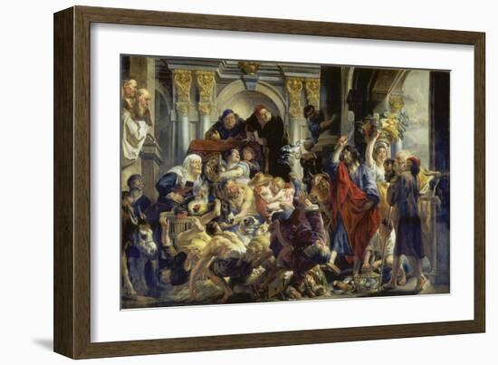 Christ Driving the Merchants from the Temple-Jacob Jordaens-Framed Giclee Print