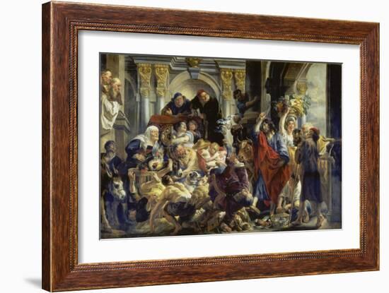 Christ Driving the Merchants from the Temple-Jacob Jordaens-Framed Giclee Print