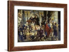 Christ Driving the Merchants from the Temple-Jacob Jordaens-Framed Giclee Print