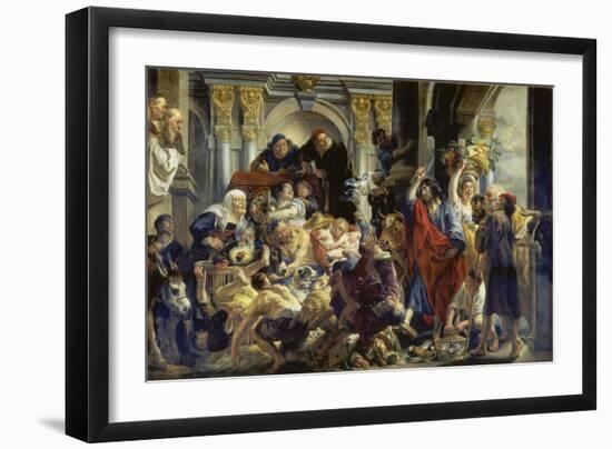 Christ Driving the Merchants from the Temple-Jacob Jordaens-Framed Giclee Print