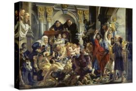 Christ Driving the Merchants from the Temple-Jacob Jordaens-Stretched Canvas