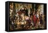 Christ Driving the Merchants from the Temple-Jacob Jordaens-Framed Stretched Canvas