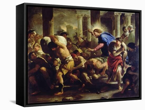 Christ Driving the Merchants from the Temple-Luca Giordano-Framed Stretched Canvas