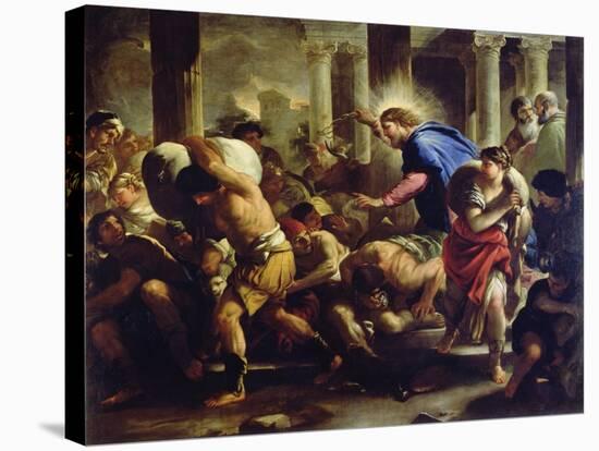 Christ Driving the Merchants from the Temple-Luca Giordano-Stretched Canvas