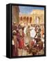 Christ Driving the Money Changers from the Temple-William Brassey Hole-Framed Stretched Canvas