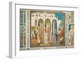 Christ Driving the Money changers from the Temple-Giotto di Bondone-Framed Art Print