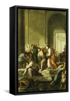 Christ Driving the Money-Changers from the Temple-School of Eustache Le Sueur-Framed Stretched Canvas