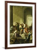 Christ Driving the Money-Changers from the Temple-School of Eustache Le Sueur-Framed Giclee Print