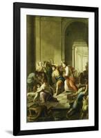 Christ Driving the Money-Changers from the Temple-School of Eustache Le Sueur-Framed Giclee Print