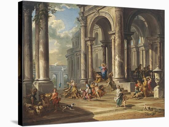 Christ Driving the Money Changers from the Temple-Giovanni Paolo Panini-Stretched Canvas