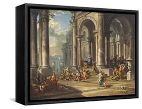 Christ Driving the Money Changers from the Temple-Giovanni Paolo Panini-Framed Stretched Canvas