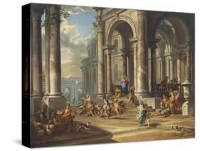 Christ Driving the Money Changers from the Temple-Giovanni Paolo Panini-Stretched Canvas