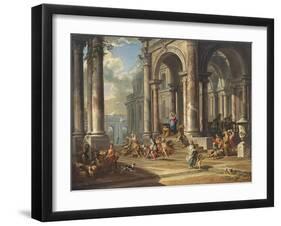 Christ Driving the Money Changers from the Temple-Giovanni Paolo Panini-Framed Giclee Print