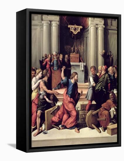 Christ Driving the Money-Changers from the Temple-Benvenuto Tisi Da Garofalo-Framed Stretched Canvas