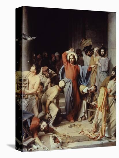 Christ Driving the Money Changers Out of Temple-Carl Bloch-Stretched Canvas