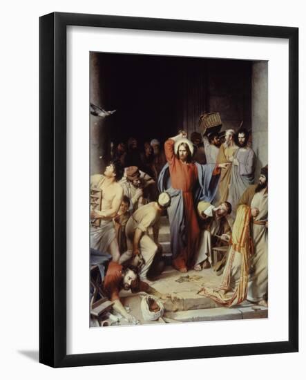 Christ Driving the Money Changers Out of Temple-Carl Bloch-Framed Giclee Print