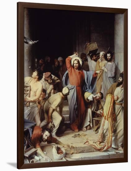 Christ Driving the Money Changers Out of Temple-Carl Bloch-Framed Giclee Print