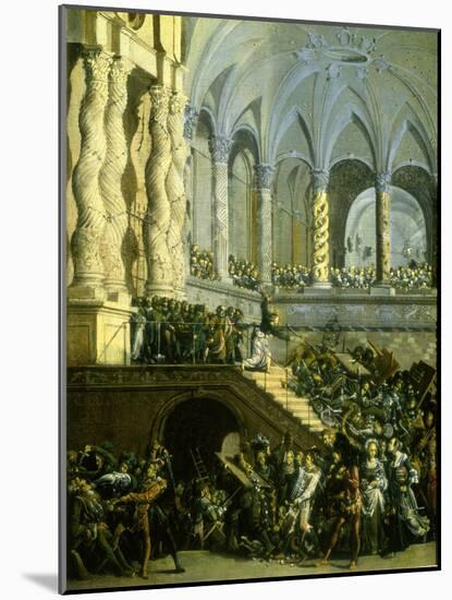 Christ Driving the Money Lenders from the Temple-Francois de Nome-Mounted Giclee Print