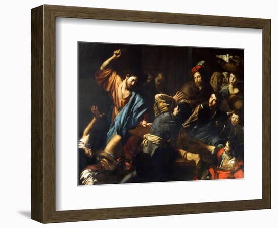 Christ Driving the Money-Lenders from the Temple-Valentin de Boulogne-Framed Giclee Print