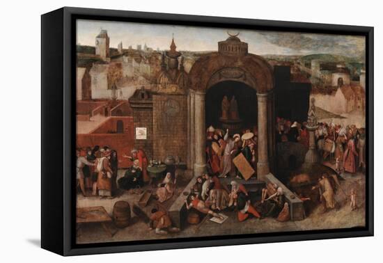 Christ Driving the Traders from the Temple, c.1570-5-Hieronymus Bosch-Framed Stretched Canvas