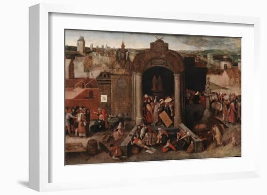 Christ Driving the Traders from the Temple, c.1570-5-Hieronymus Bosch-Framed Giclee Print