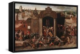 Christ Driving the Traders from the Temple, c.1570-5-Hieronymus Bosch-Framed Stretched Canvas