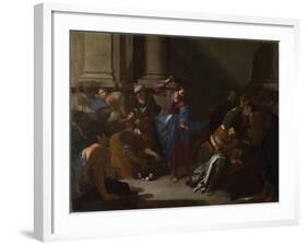 Christ Driving the Traders from the Temple, C. 1645-Bernardo Cavallino-Framed Giclee Print