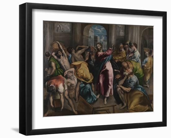 Christ Driving the Traders from the Temple, Ca. 1600-El Greco-Framed Giclee Print