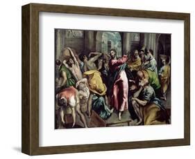 Christ Driving the Traders from the Temple, circa 1600-El Greco-Framed Giclee Print