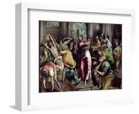 Christ Driving the Traders from the Temple, circa 1600-El Greco-Framed Giclee Print