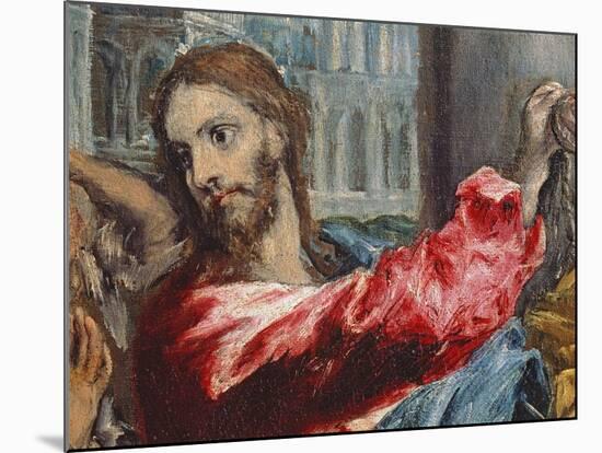 Christ Driving the Traders from the Temple, Detail of Christ, C.1600-El Greco-Mounted Giclee Print