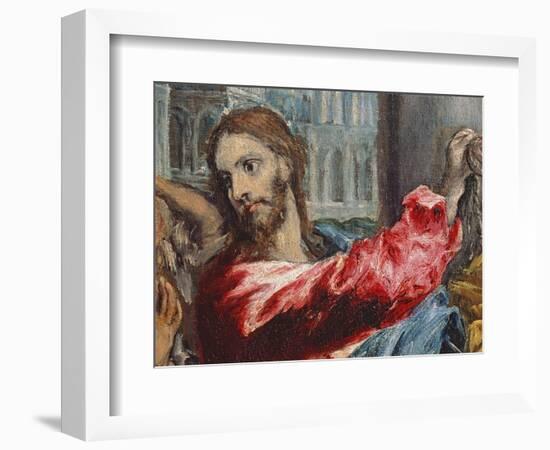 Christ Driving the Traders from the Temple, Detail of Christ, C.1600-El Greco-Framed Giclee Print