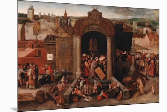 Christ Driving The Traders From The Temple-Pieter Bruegel the Elder-Mounted Giclee Print