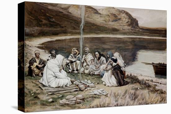 Christ Eating with His Disciples-James Tissot-Stretched Canvas