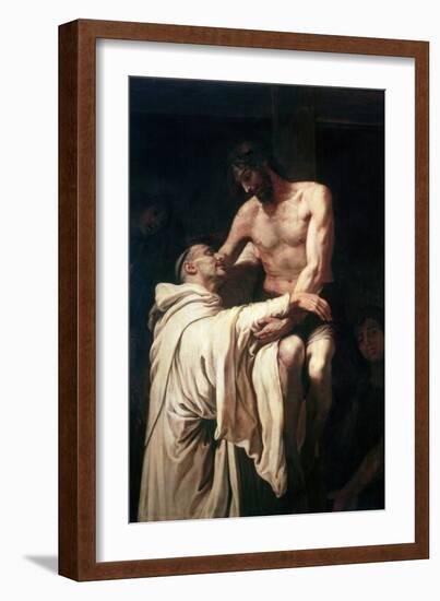 Christ Embracing St. Bernard-Francisco Ribalta-Framed Giclee Print