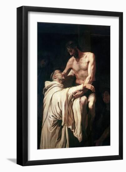 Christ Embracing St. Bernard-Francisco Ribalta-Framed Giclee Print