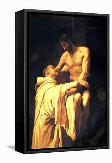 Christ Embracing St. Bernard-Francisco Ribalta-Framed Stretched Canvas