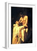 Christ Embracing St. Bernard-Francisco Ribalta-Framed Art Print