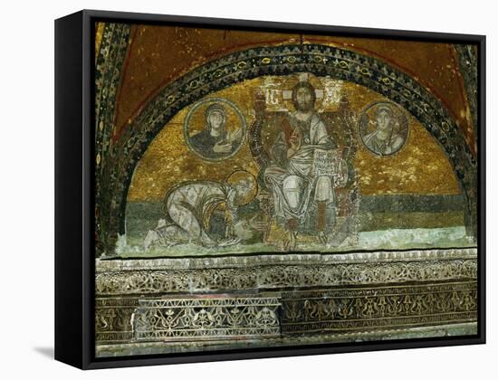 Christ Enthroned, Blessing-null-Framed Stretched Canvas