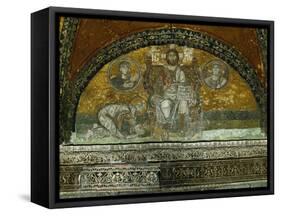Christ Enthroned, Blessing-null-Framed Stretched Canvas