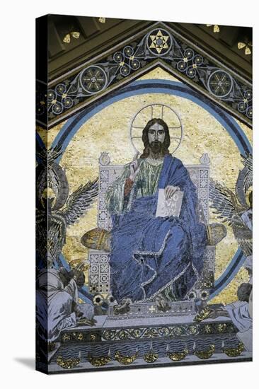 Christ Enthroned, Detail from Facade of St Andrew's Cathedral, Amalfi, Amalfi Coast-null-Stretched Canvas