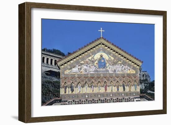 Christ Enthroned, Detail from Facade of St Andrew's Cathedral, Amalfi, Campania, Italy-null-Framed Giclee Print