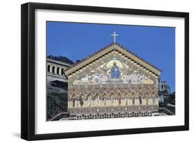 Christ Enthroned, Detail from Facade of St Andrew's Cathedral, Amalfi, Campania, Italy-null-Framed Giclee Print