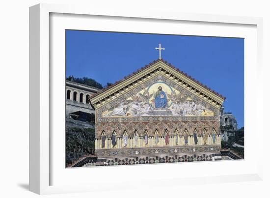 Christ Enthroned, Detail from Facade of St Andrew's Cathedral, Amalfi, Campania, Italy-null-Framed Giclee Print